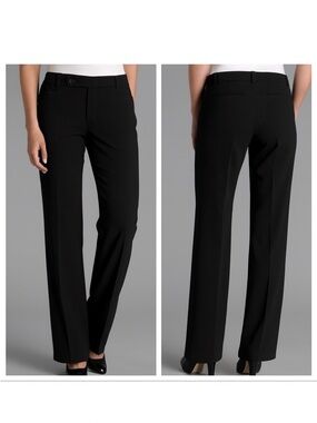 Lauren Ralph Lauren Adelle Black Trousers Preppy Classic Tailored Pants, Women's